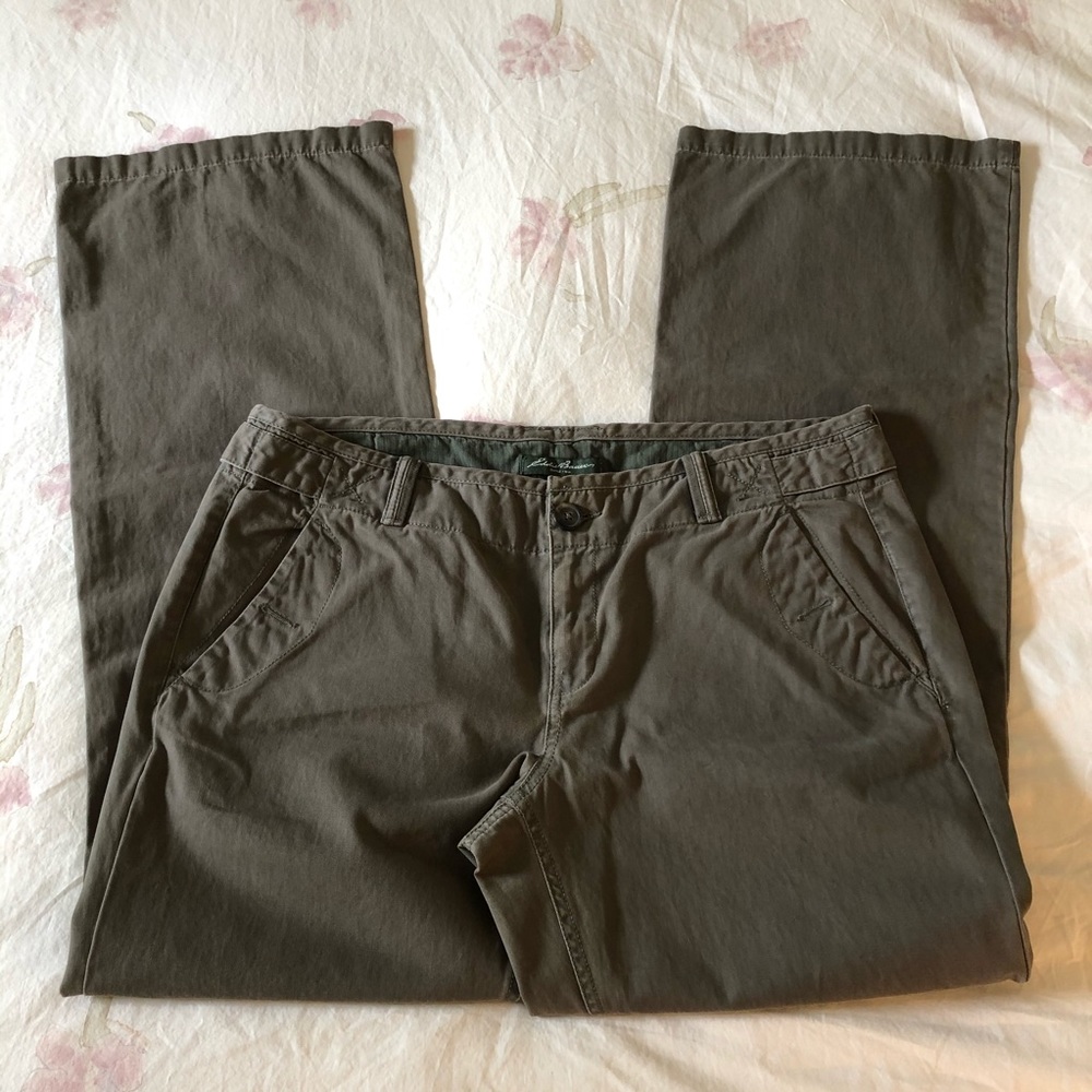 Eddie Bauer Olive Green Shaw Fit Cotton Pants- 14 - Picture 2 of 8